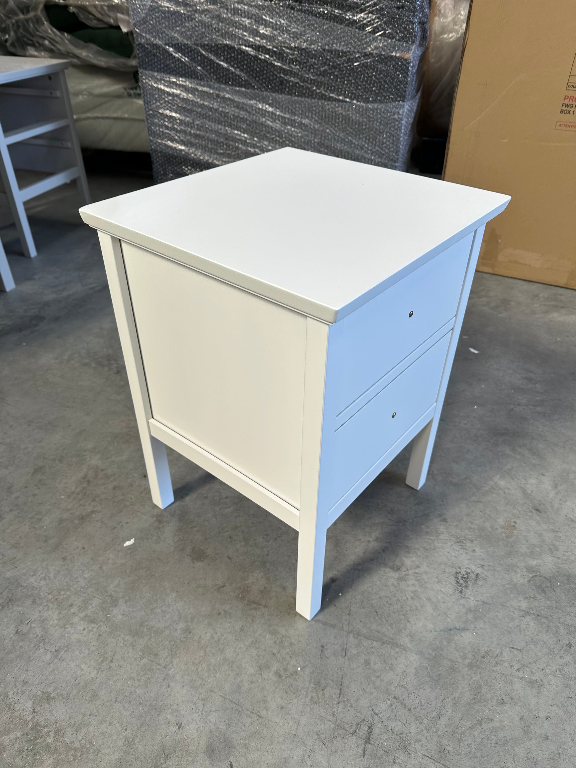 John Lewis Wilton 2 Drawer Bedside Cabinet White Storage