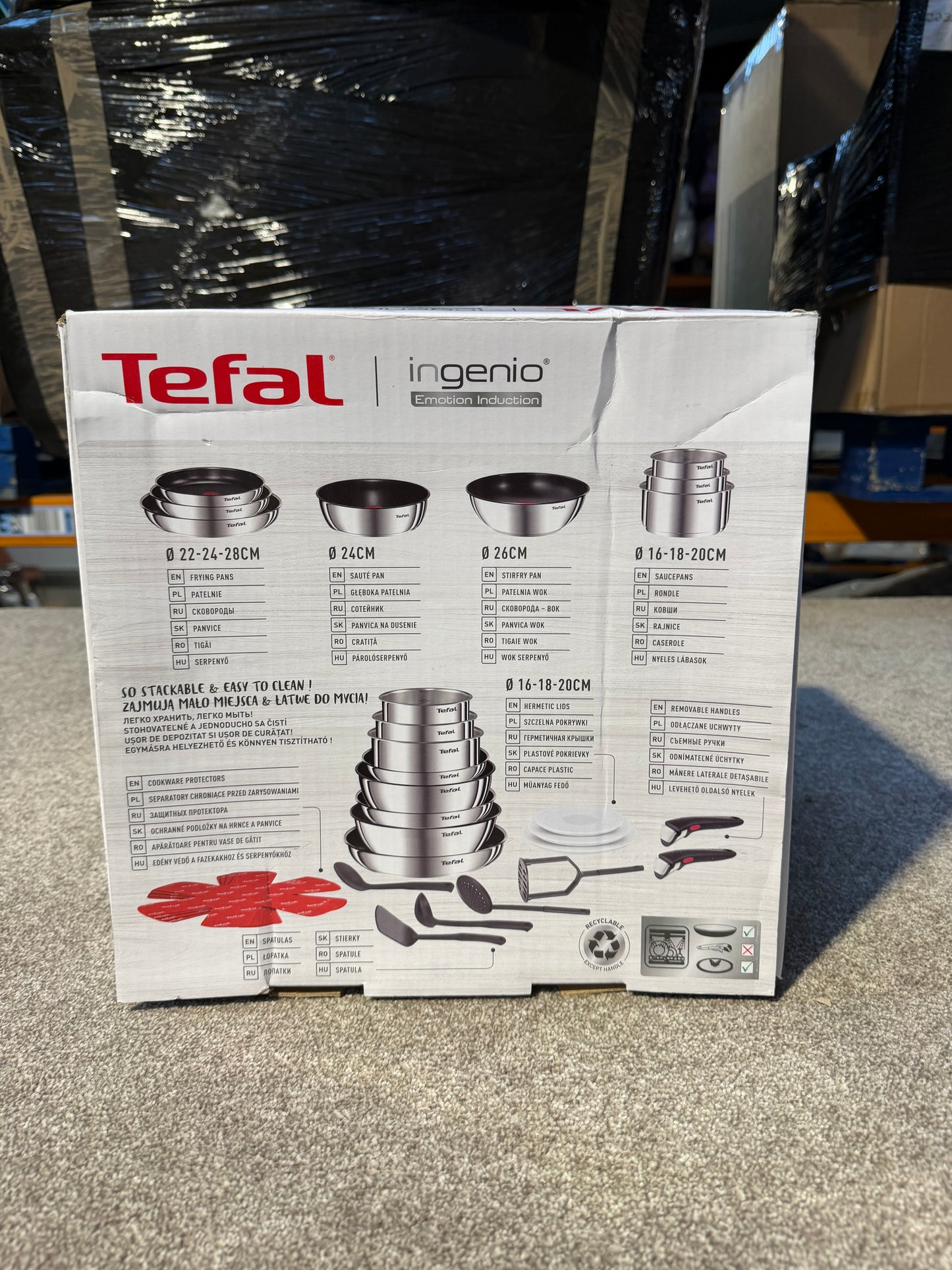 Tefal Ingenio Emotion Stainless Steel Pans, Lids & Utensils Set, 22 Piece