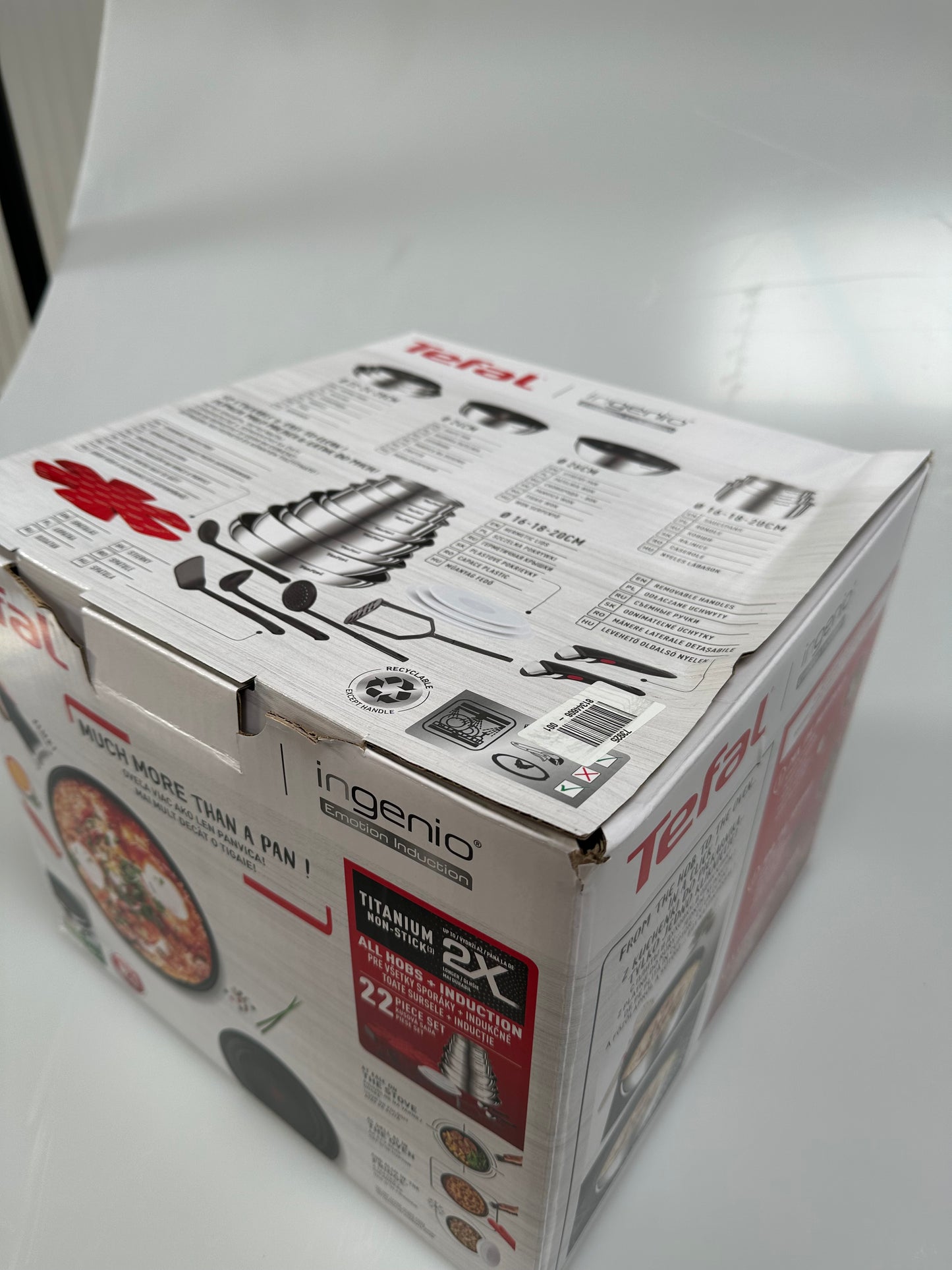 Tefal Ingenio Emotion Stainless Steel Pans, Lids & Utensils Set, 22 Piece