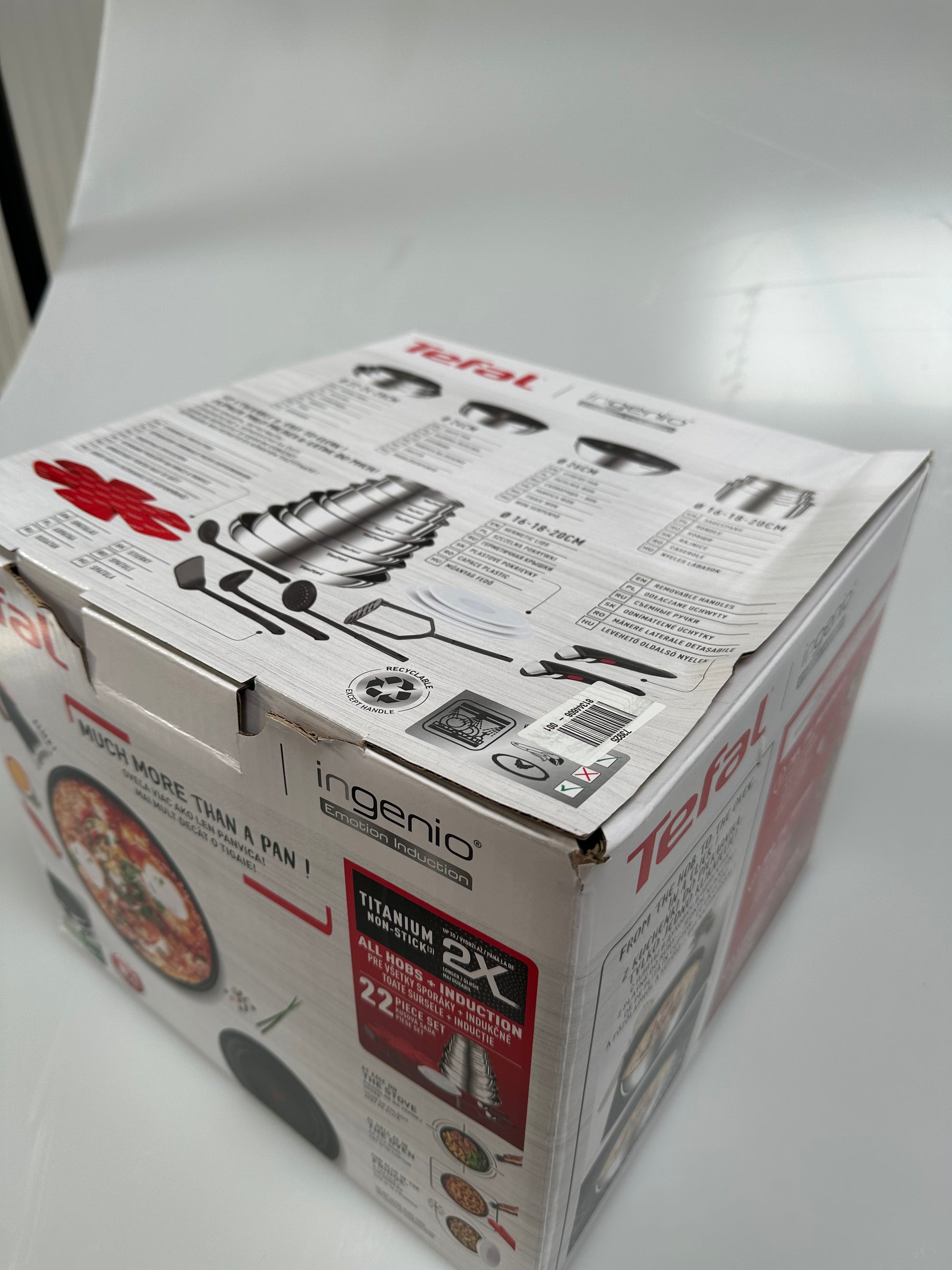 Tefal Ingenio Emotion Stainless Steel Pans, Lids & Utensils Set, 22 Piece