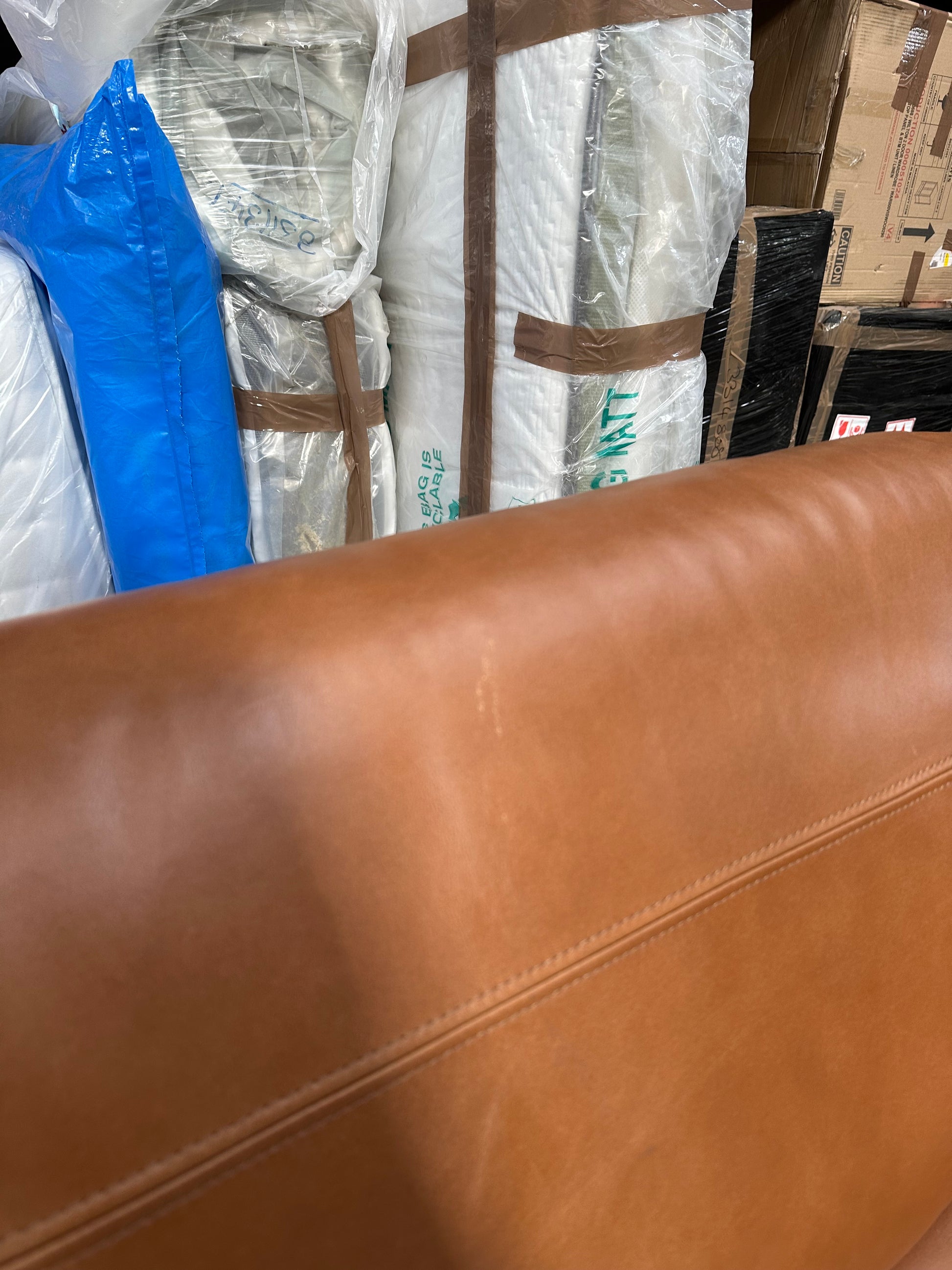 John Lewis Nest Medium 2 Seater Leather Sofa, Light Leg, Butterscotch Leather