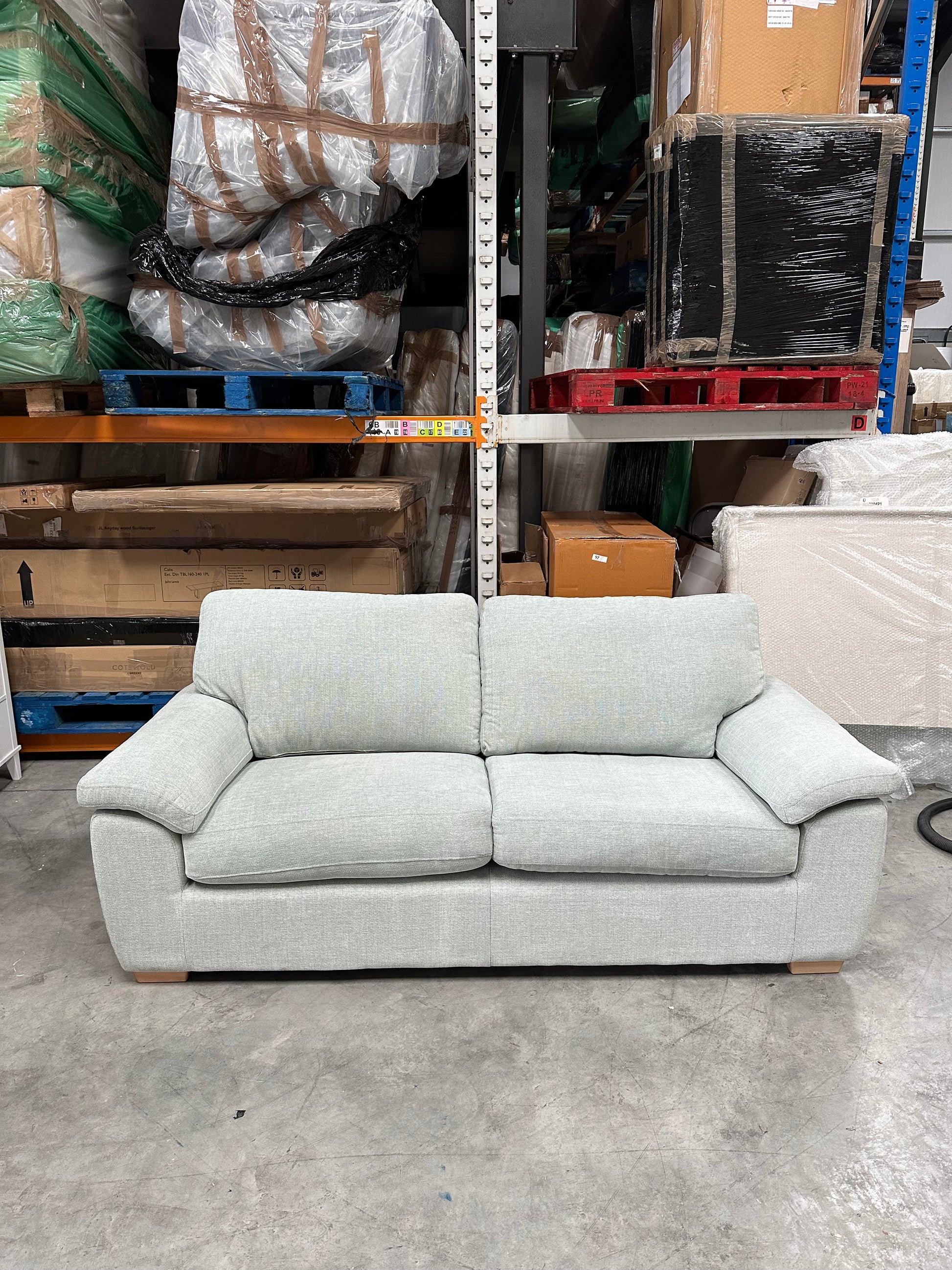 John Lewis Camden Large 3 Seater Sofa Aquaclean Light Blue Seagrass