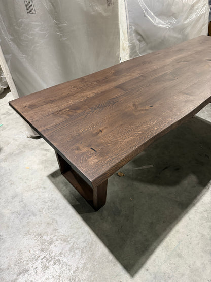 John Lewis Albury Dining Table Natural Edge Solid Oak Dark Oil 280 x 100