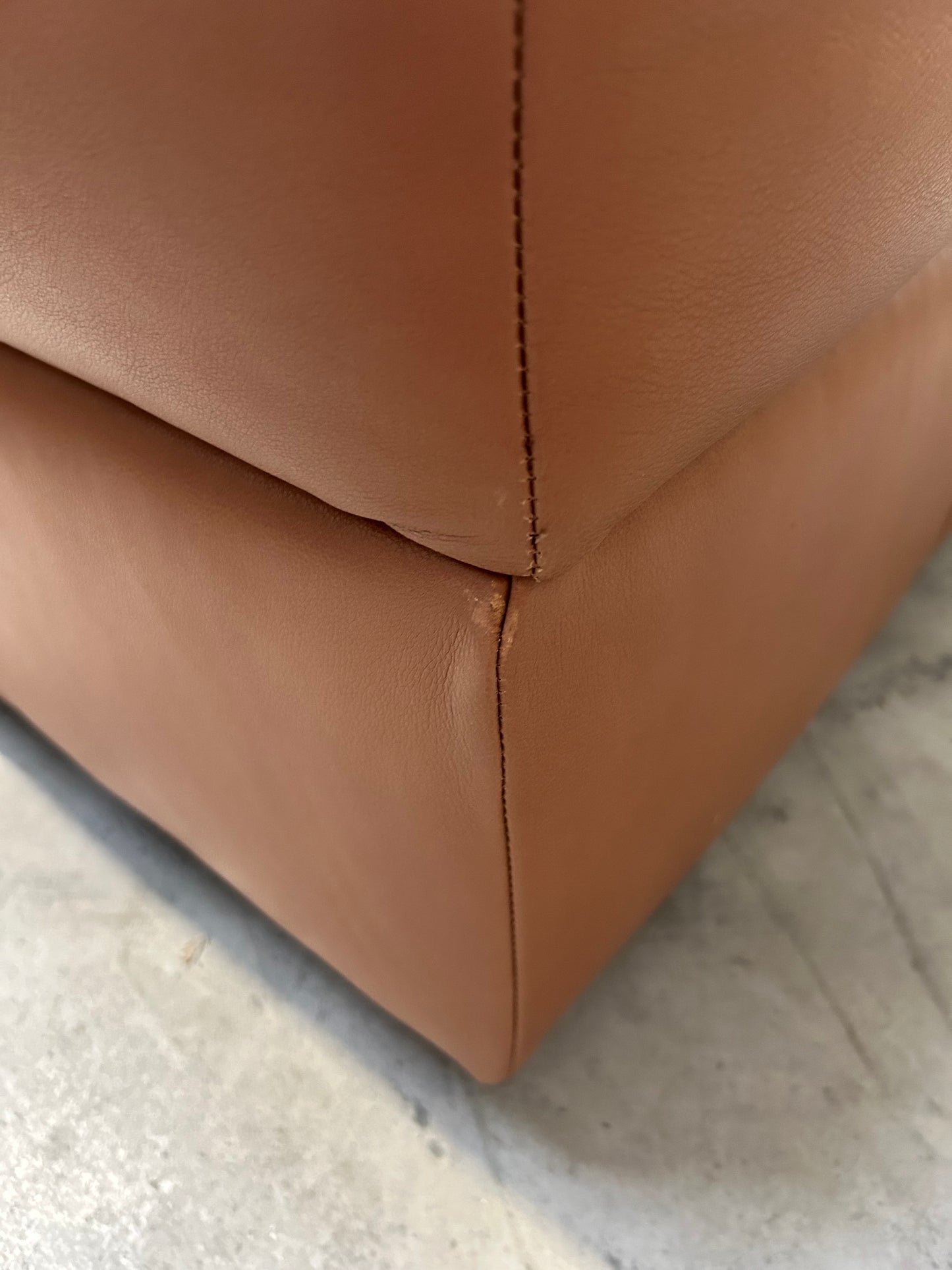 John Lewis Oliver Storage Footstool, Sellvagio Cognac