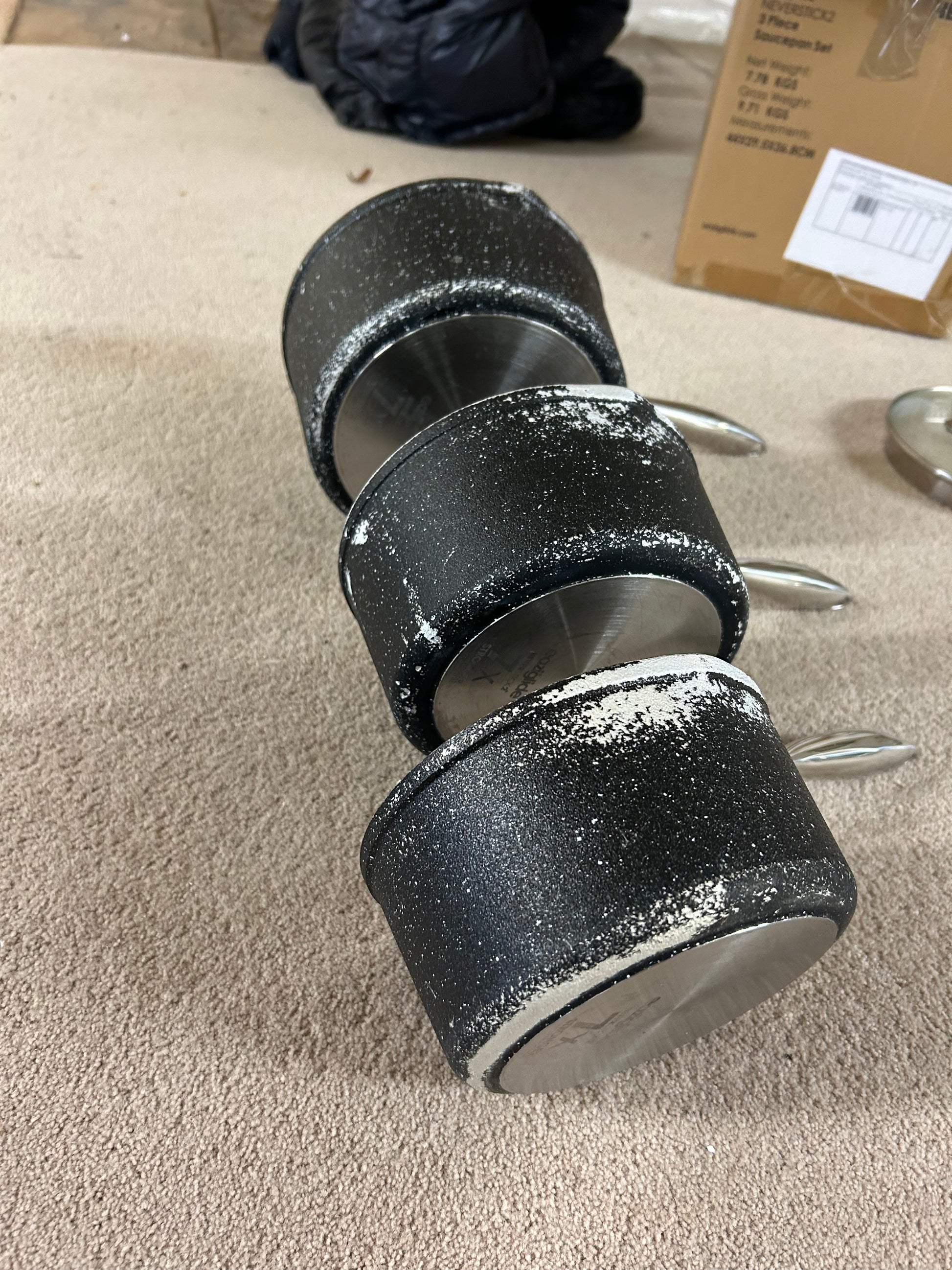 Eaziglide Neverstick2 Aluminium Non-Stick Saucepan Set with Lids, 3 Piece