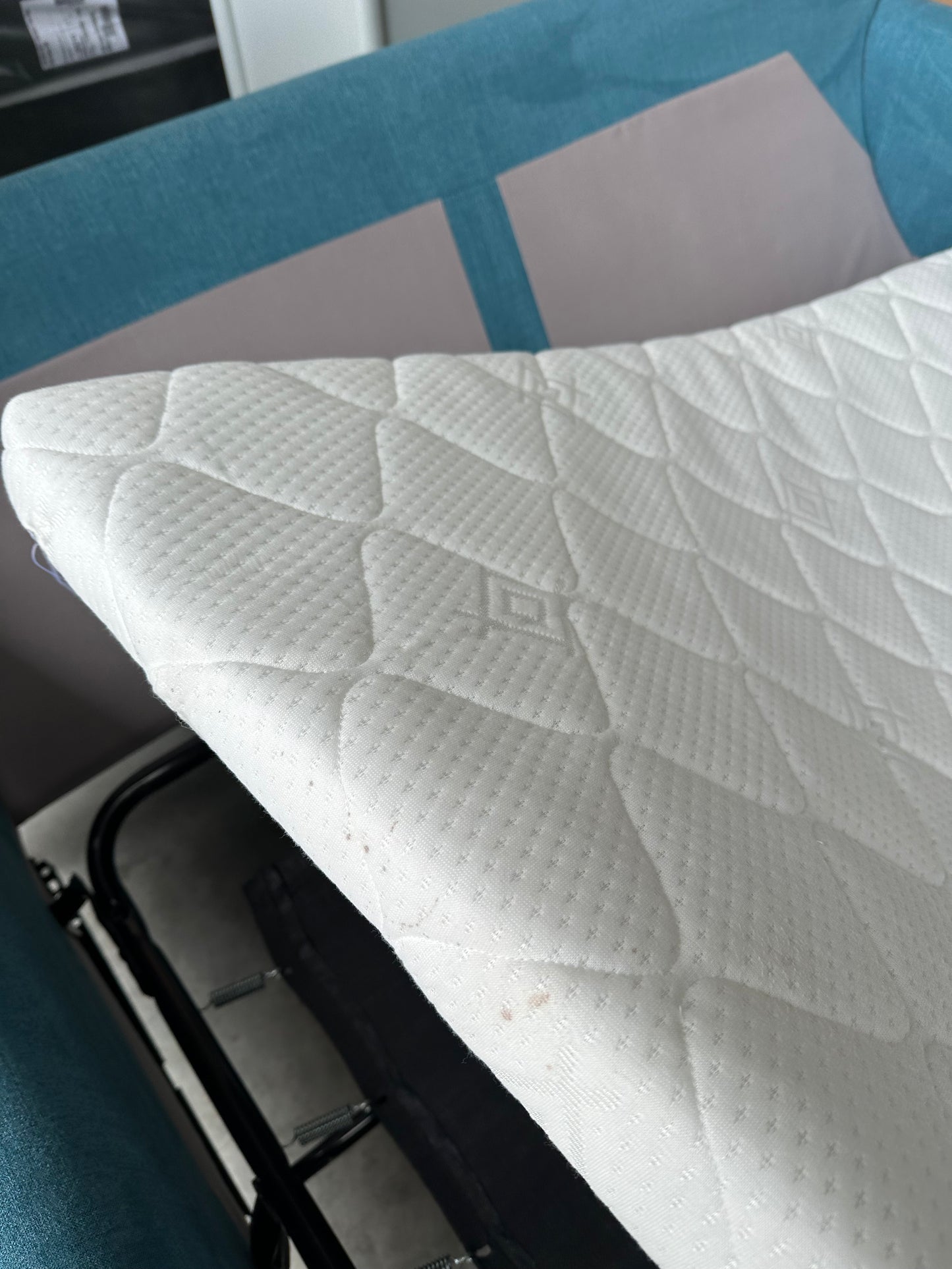 John Lewis Bailey II Double Sofabed Blue Linen Light Wood