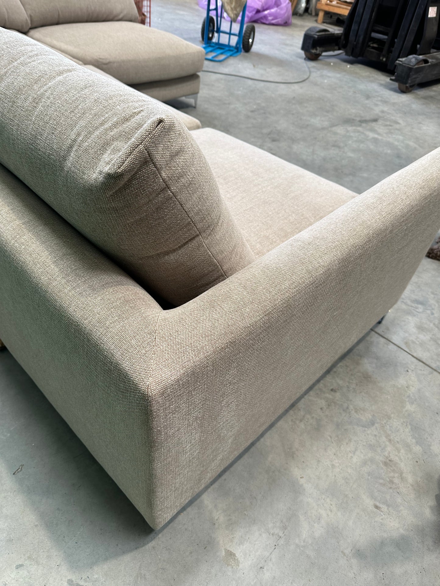 John Lewis Retreat 5+ Seater RHF Corner Chaise End Sofa, Metal Leg, Soft Touch Chenille Natural