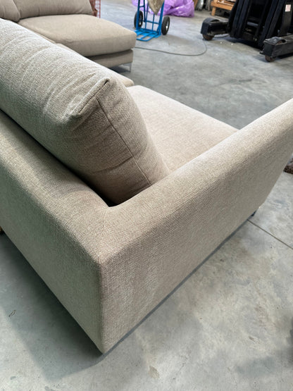 John Lewis Retreat 5+ Seater RHF Corner Chaise End Sofa, Metal Leg, Soft Touch Chenille Natural