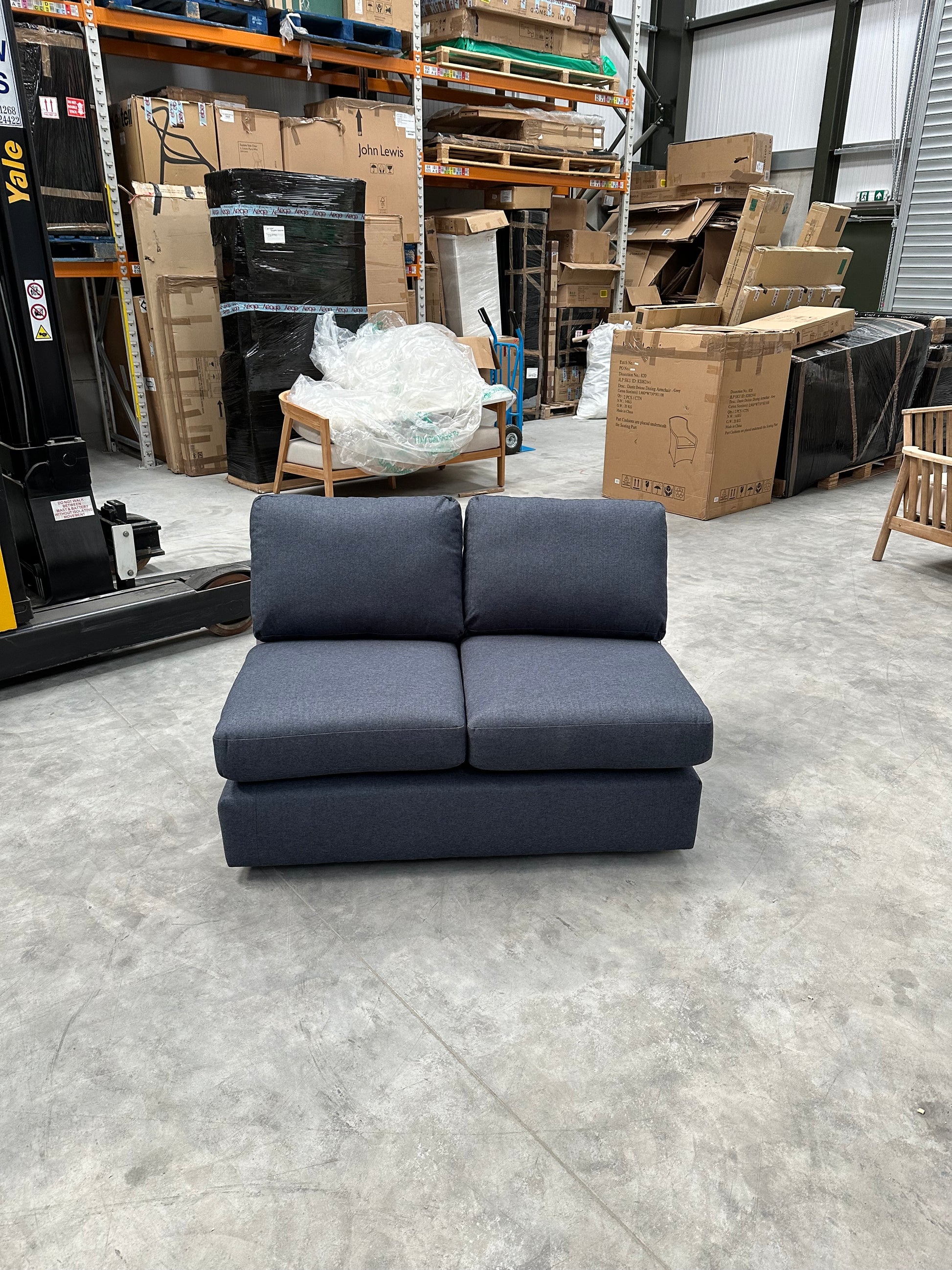 John Lewis Oliver Small Armless Soft Brusehd Tweed Navy Band A