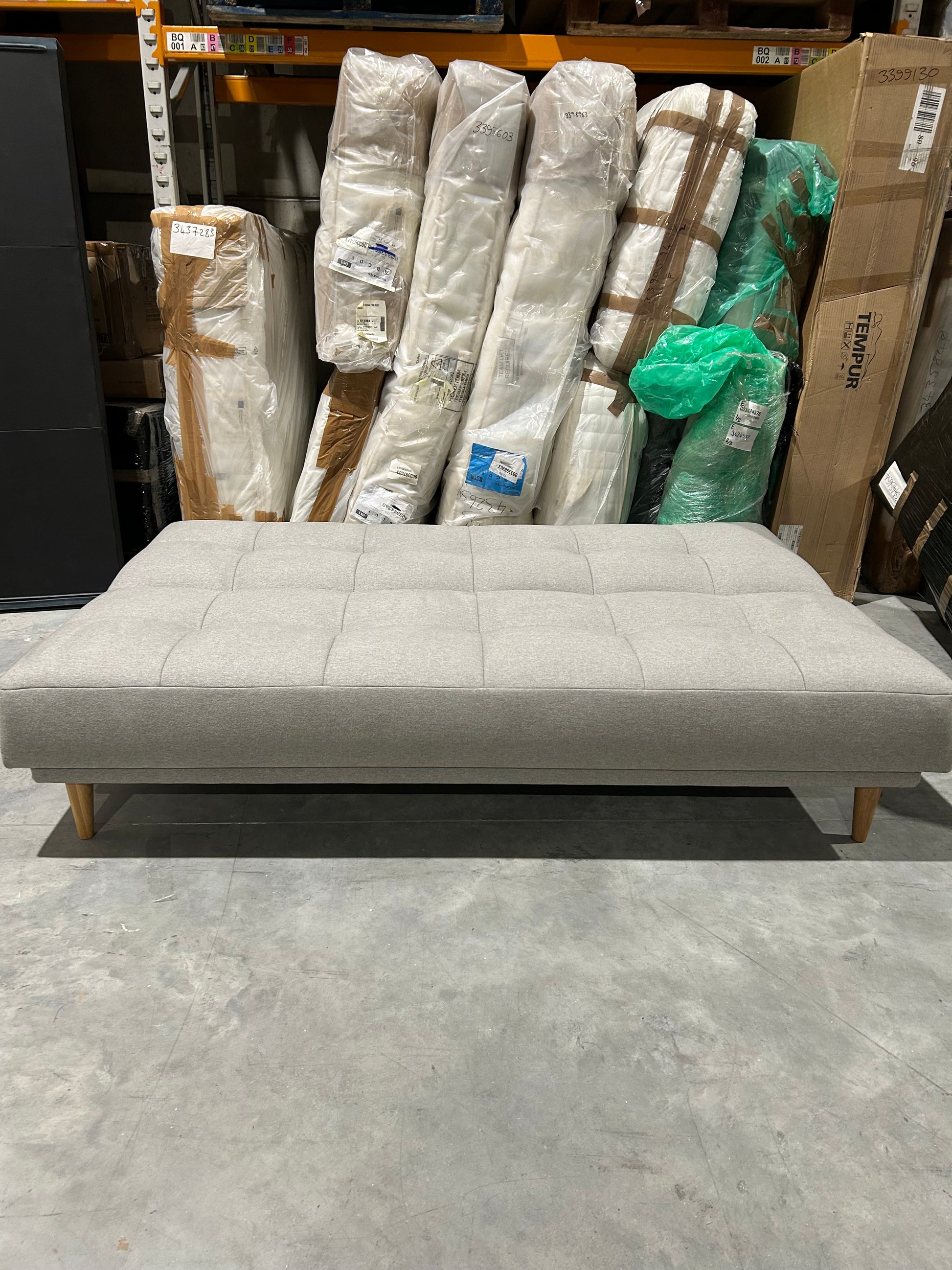 John Lewis Linear Medium 2 Seater Sofa Bed, Light Leg Cambridge Smoke