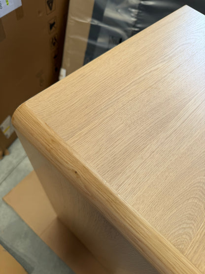 John Lewis Rattan 5 Drawer Tallboy Chest, Oak