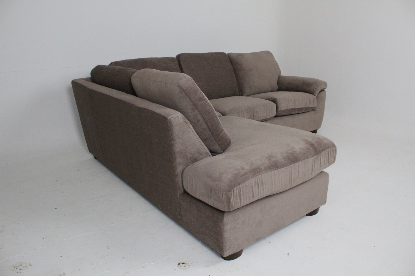 John Lewis Camden 5+ Seater LHF Corner End Chaise Unit, Light Leg, Easy Clean Chunky Chenille Hazel Brown