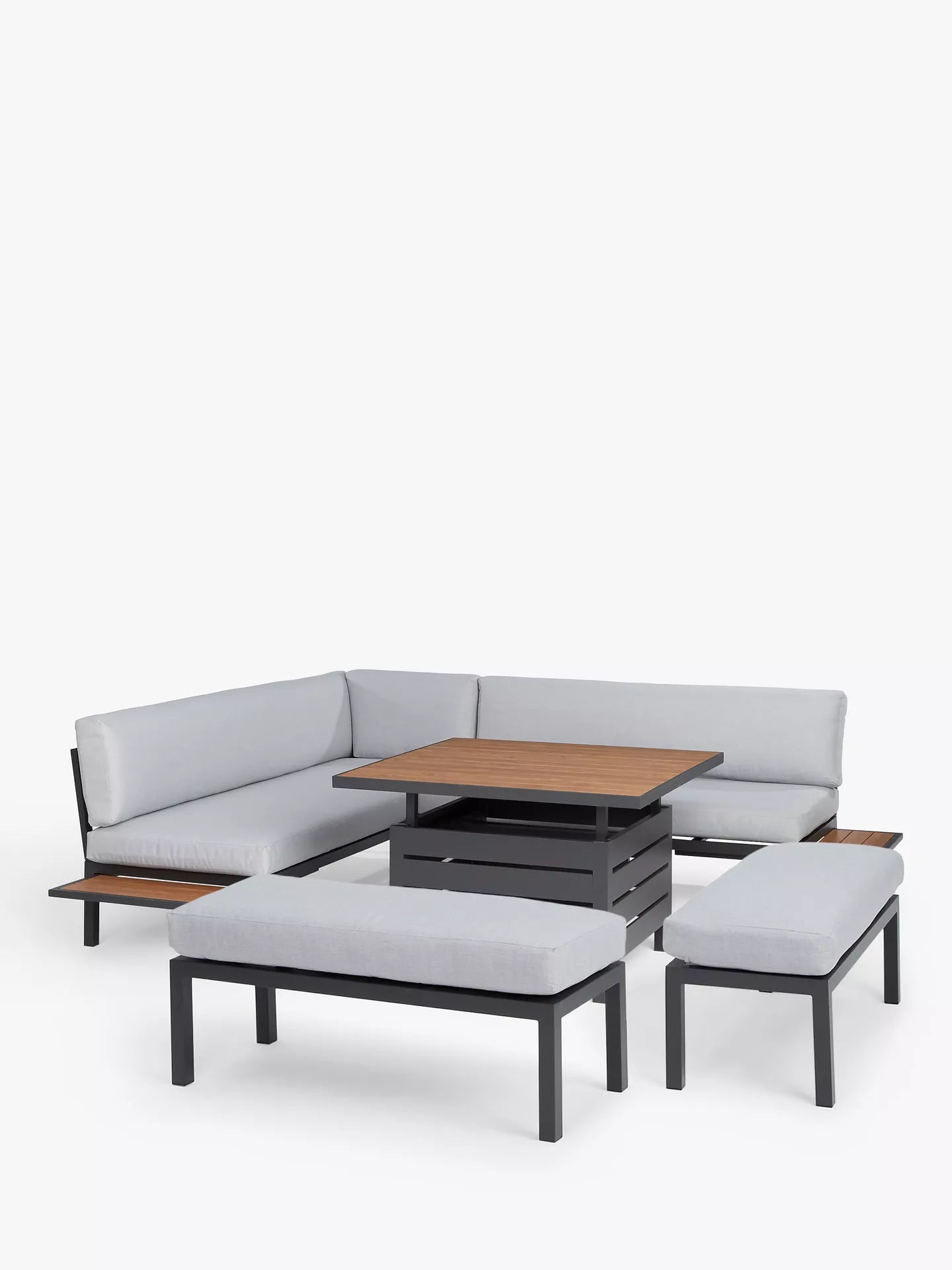 John Lewis Platform 8 -Seater CornerJohn Lewis Platform 8 -Seater Corner Garden Dining/Lounge Set with Height-Adjustable Table, Grey