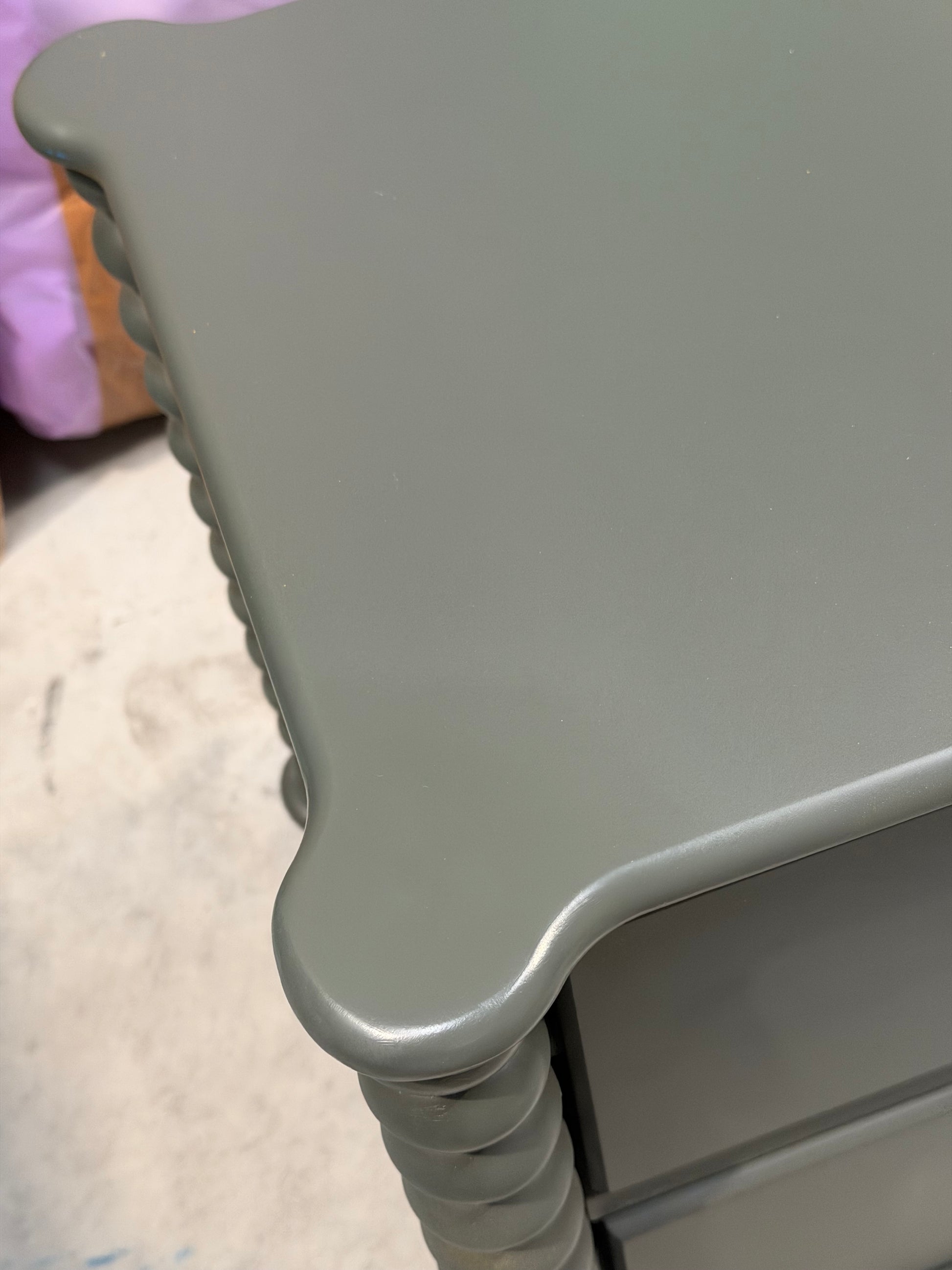 John Lewis Bobbin 2 Drawer Bedside Table Green