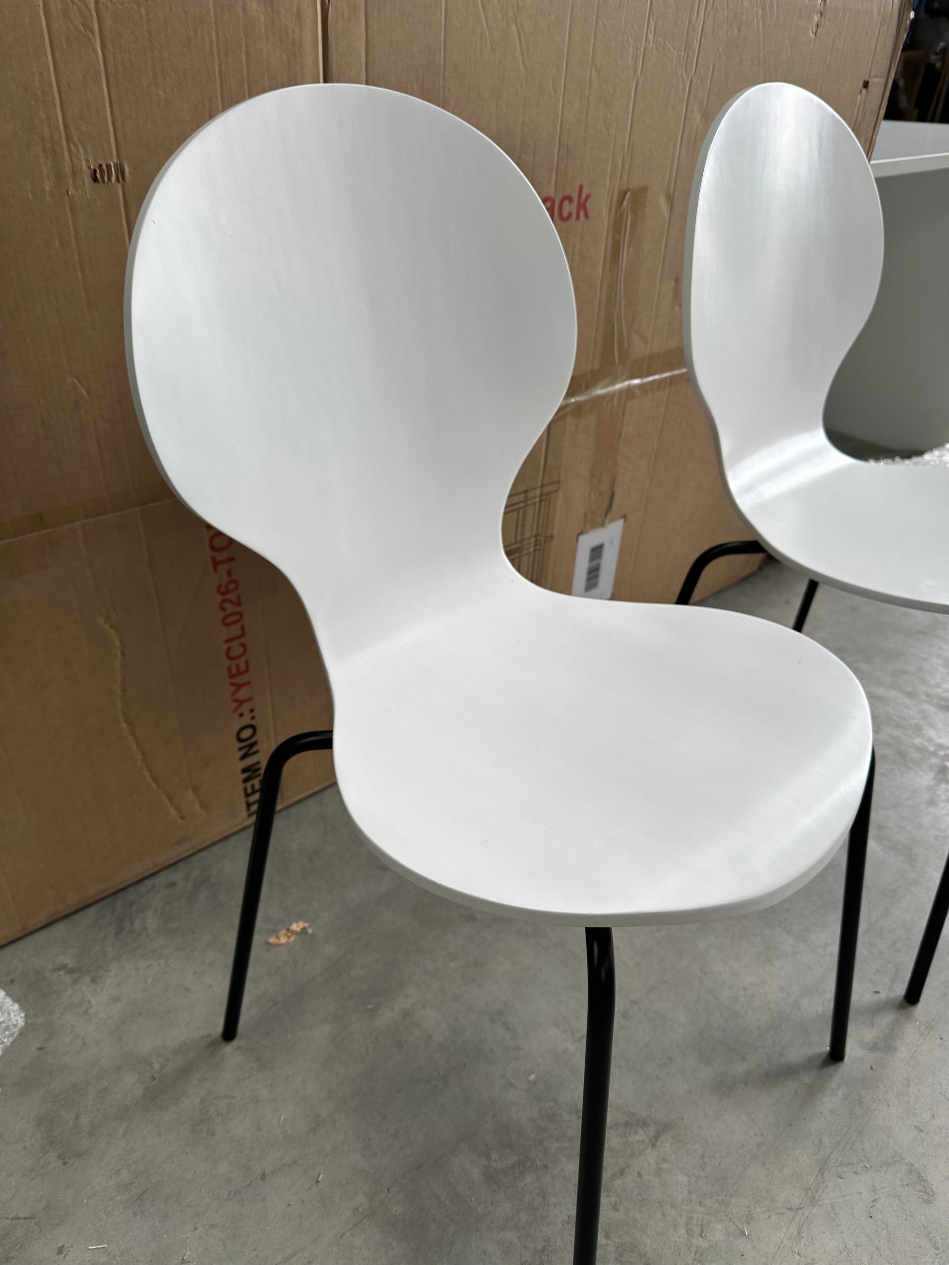 John Lewis Crescent Dining Chairs, White, Set of 4