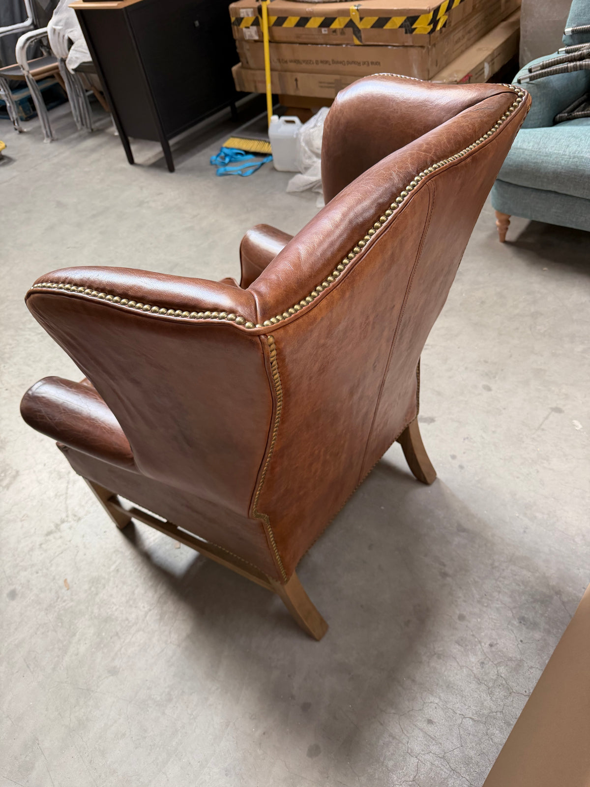 Halo Wing Leather Armchair, London Leather Cognac