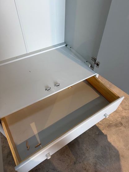 John Lewis  Spindle Double Wardrobe with 2 Drawers, Like New, Grey