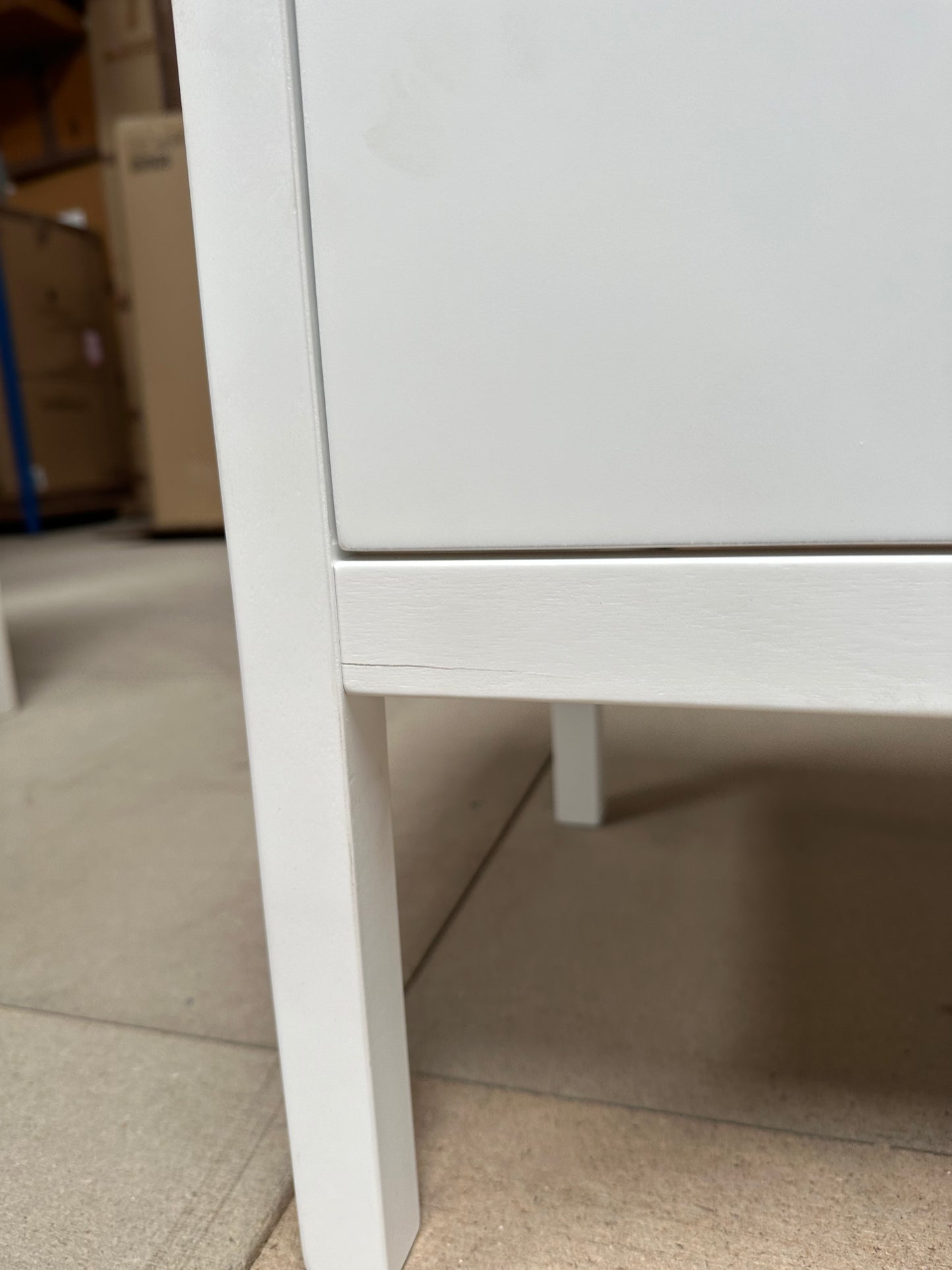 John Lewis White ANYDAY Wilton 2 Drawer Bedside Cabinet