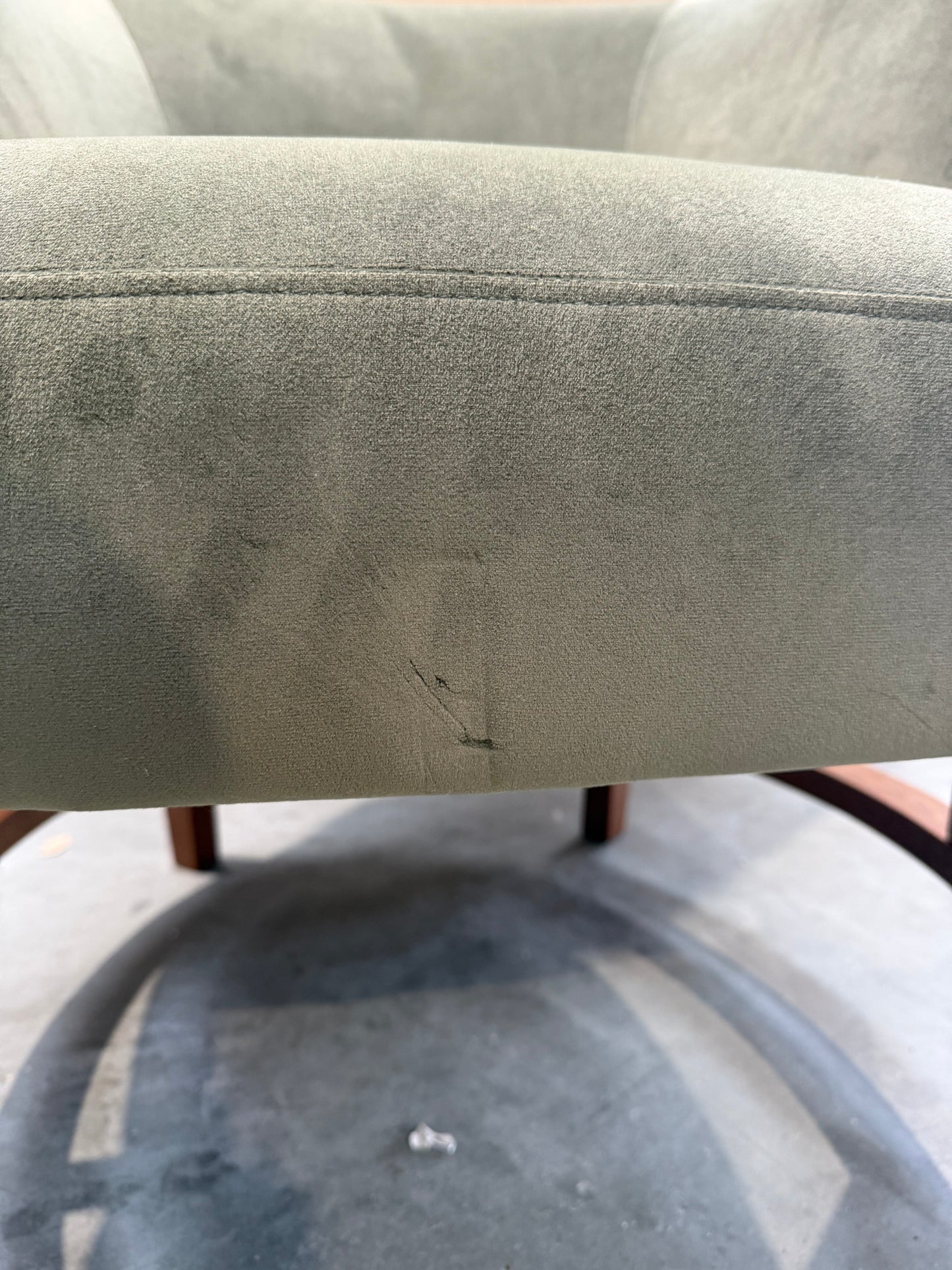 John Lewis Drift Armchair, Dark Leg, Moss Green Smooth Velvet