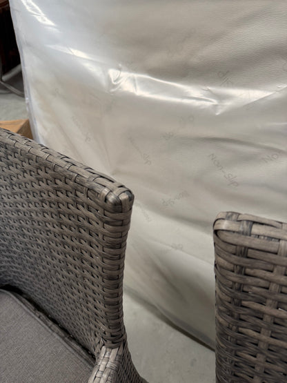 John Lewis Alora Garden Dining Chairs, Set of 2, Brown/Grey READ DESCRIPTION