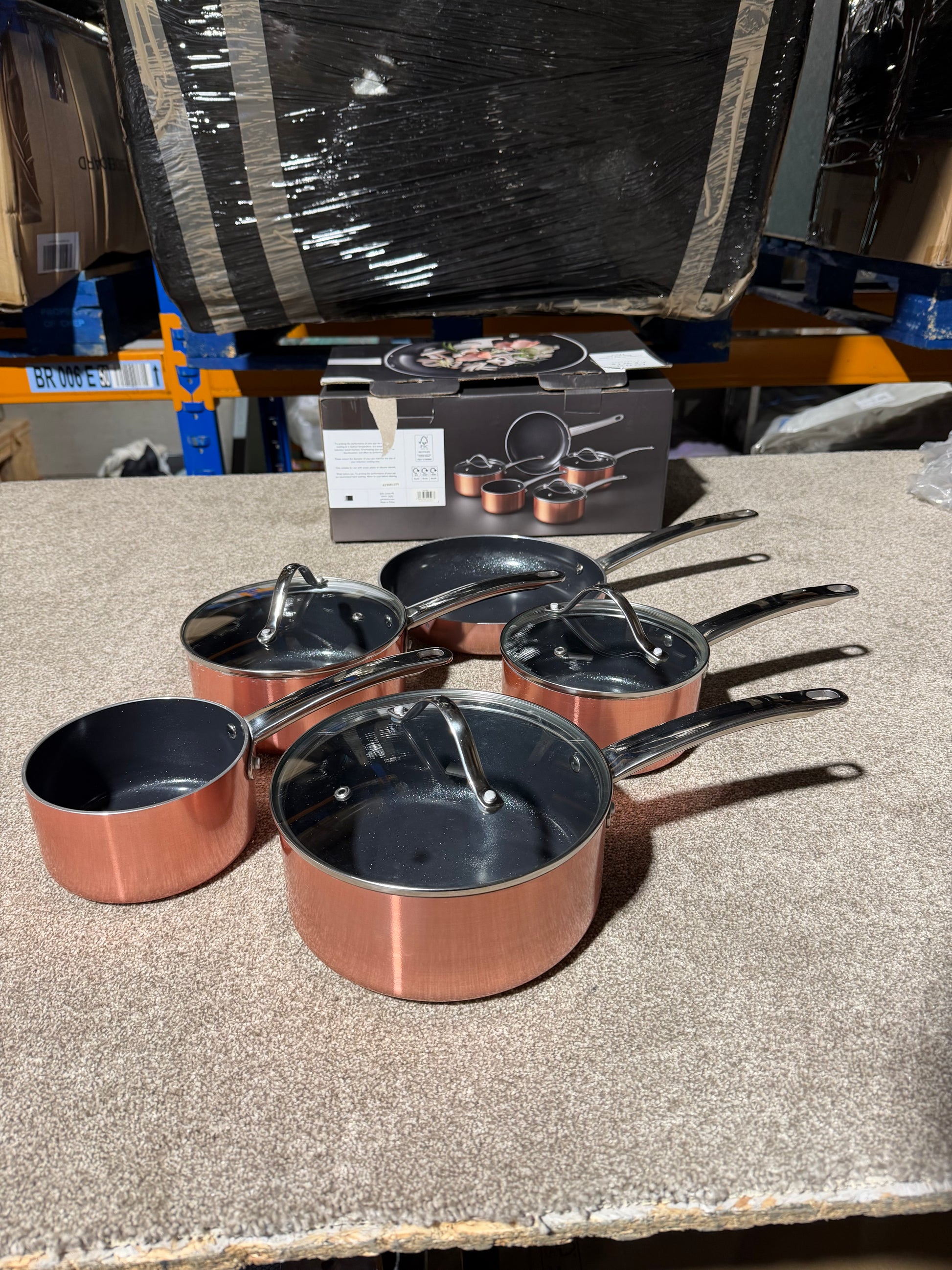 John Lewis Aluminium Non-Stick Pan Set, 5 Piece, Copper LIST