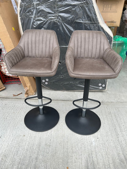 John Lewis Brooks Gas Lift Adjustable Bar Chairs Mocha