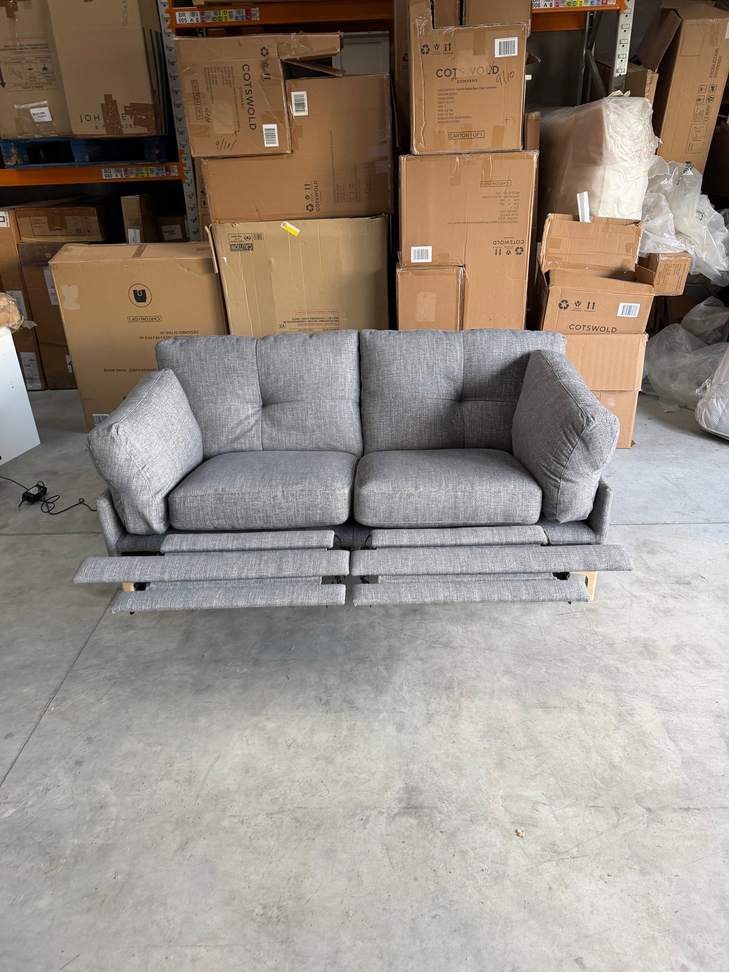 John Lewis Sofa Power Recliner Java Medium 2 Seater Storm Grey Easy Clean