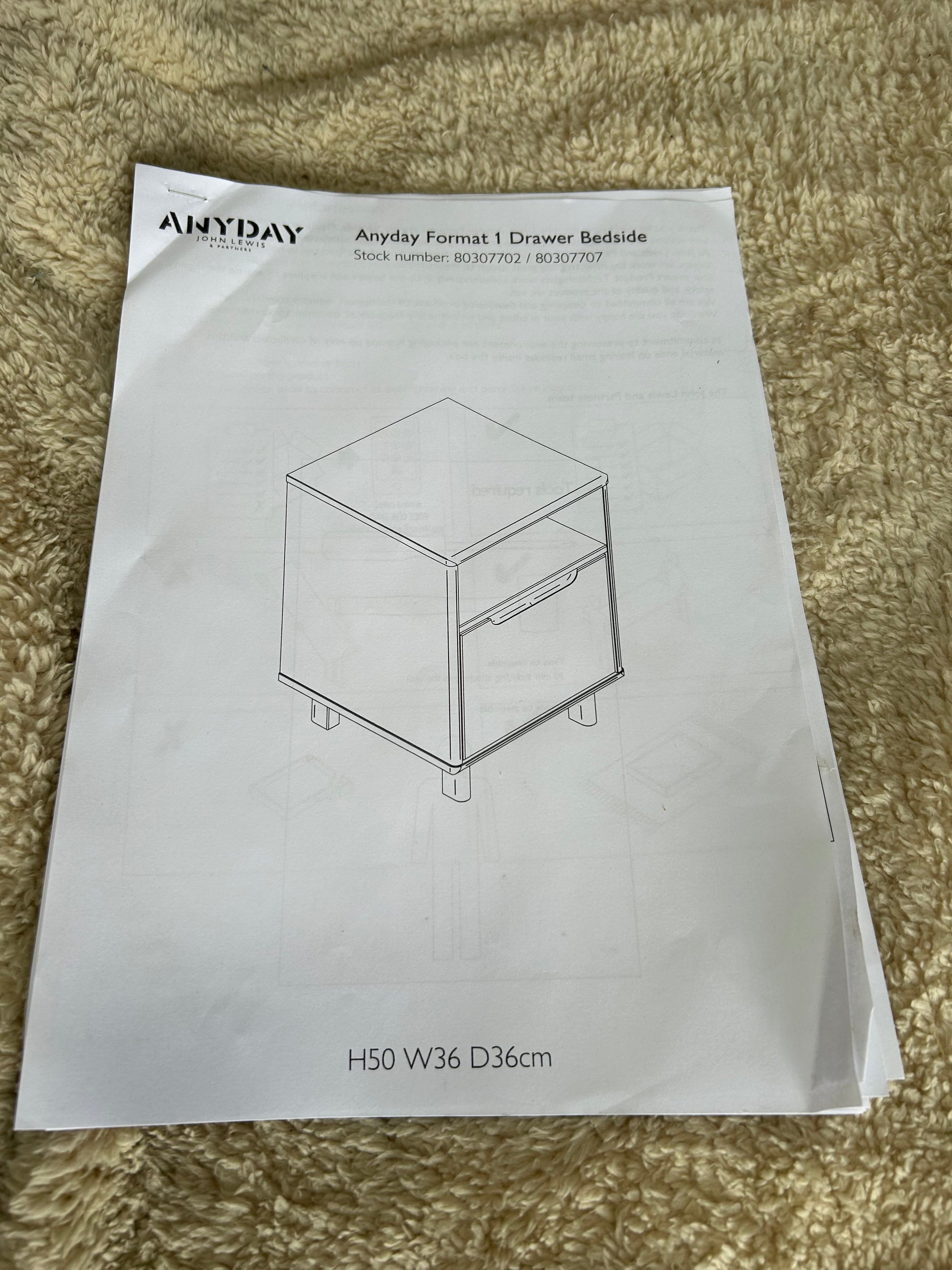 John Lewis Format 1 Drawer Bedside