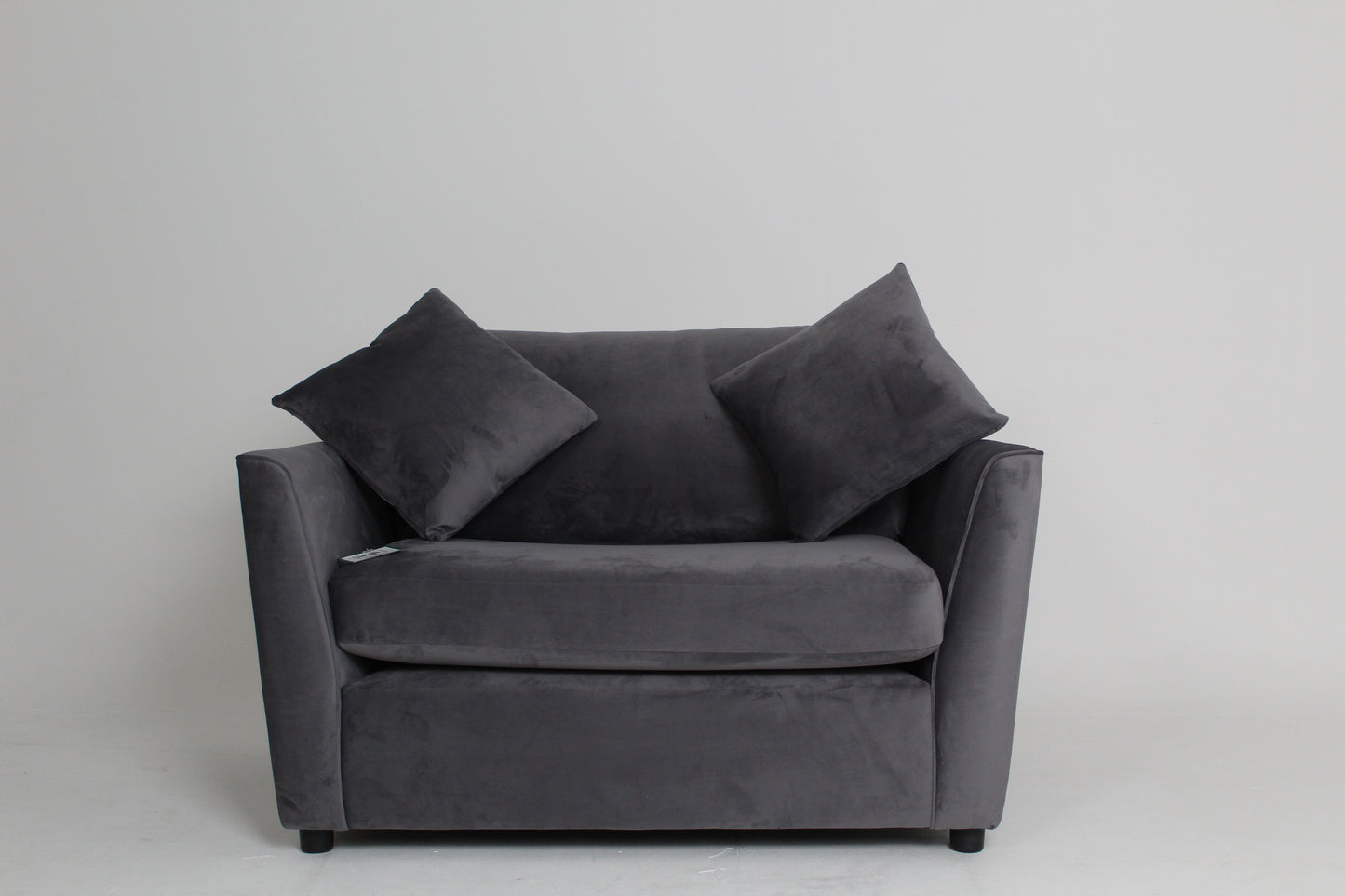 Brook & Wilde Sofa Love Seat Cuddle Chair in Grey Velvet - Made in UK