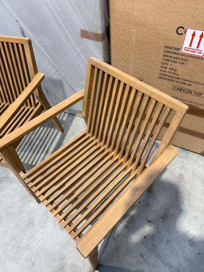 John Lewis Mona Garden Dining Chair, Set of 2, FSC-Certified Natural