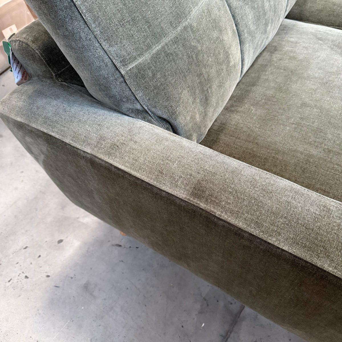 John Lewis Barbican Medium 2 Seater Sofa Plush Chenille Moss Green Easy Clean