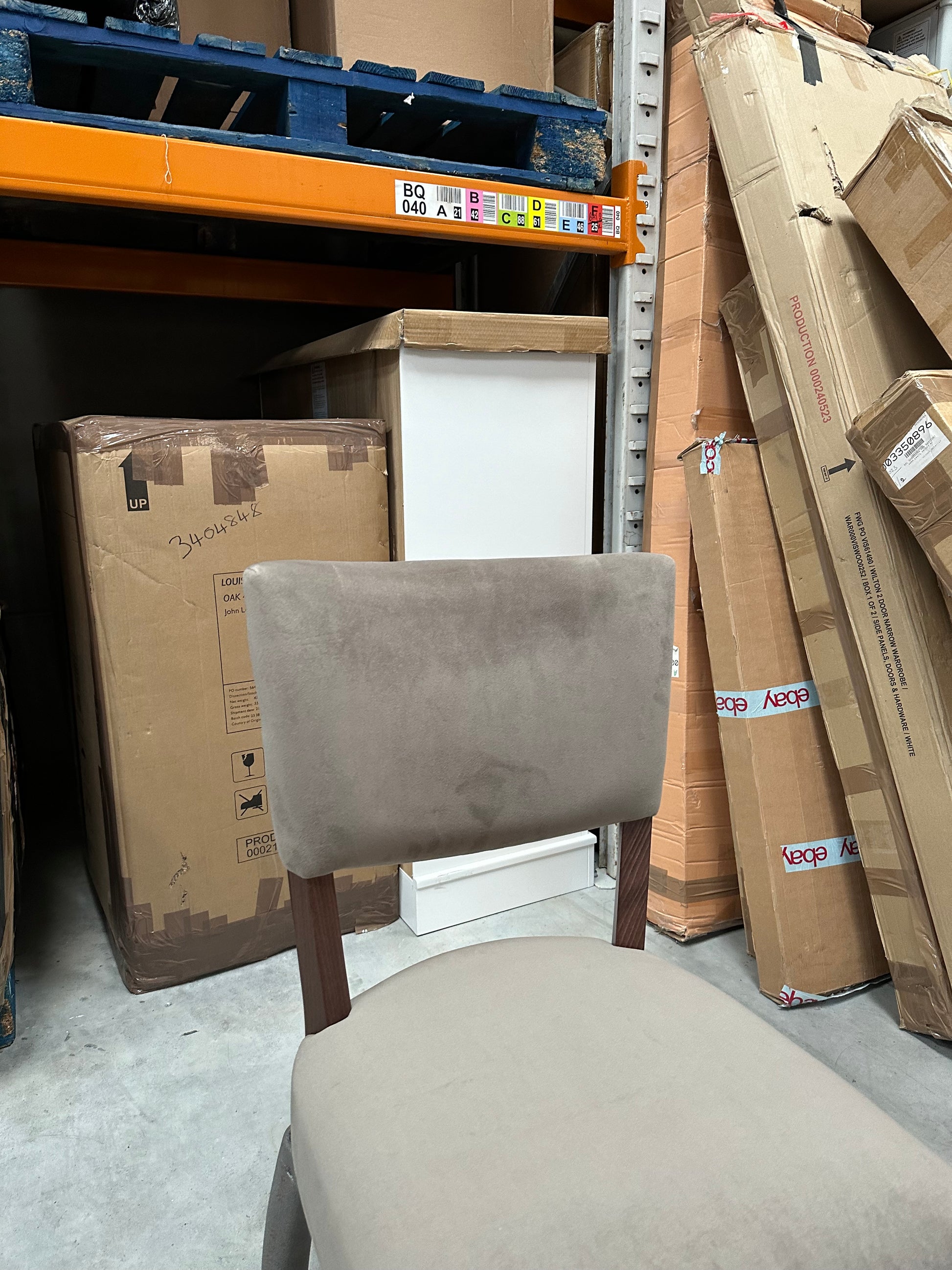John Lewis Parisian Velvet Grey Dining Chair, FSC-Certified (Beech Wood)