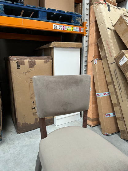 John Lewis Parisian Velvet Grey Dining Chair, FSC-Certified (Beech Wood)