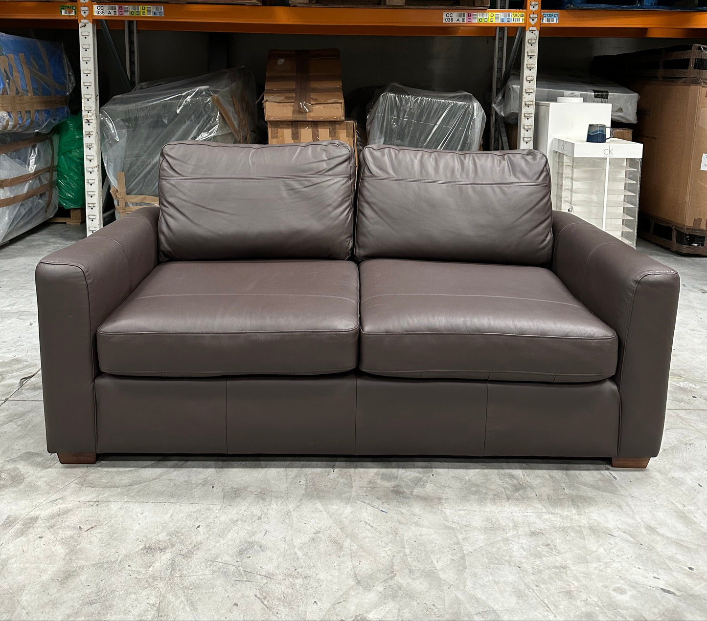 John Lewis Leather Oliver Medium 2 Seater Sofa Dark Chocolate