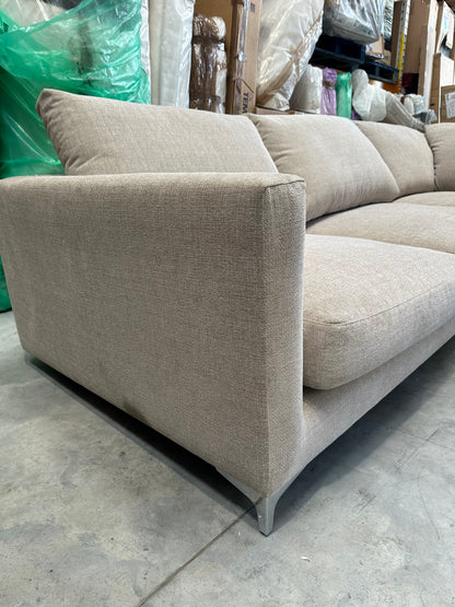 John Lewis Retreat 5+ Seater RHF Corner Chaise End Sofa, Metal Leg, Soft Touch Chenille Natural