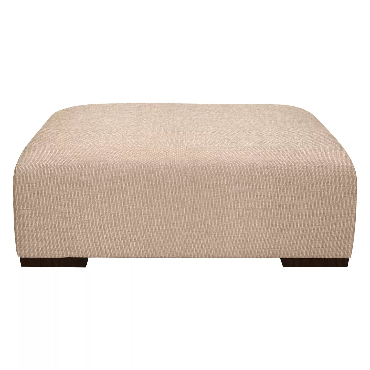 John Lewis Tokyo Footstool Easy Clean Chunky Chenille Natural dark feet