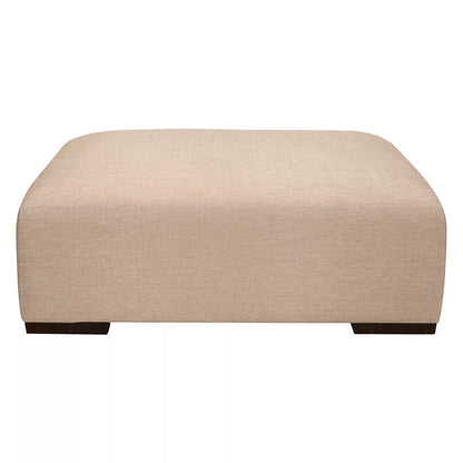 John Lewis Tokyo Footstool Easy Clean Chunky Chenille Natural dark feet