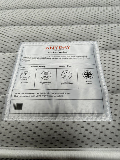 John Lewis Pocket Spring Mattress Firm Tension Small Double