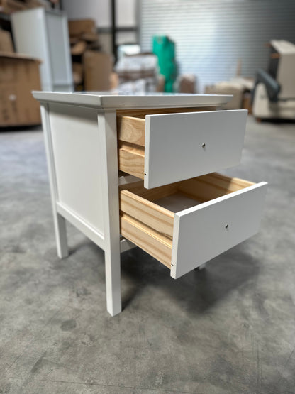 John Lewis White ANYDAY Wilton 2 Drawer Bedside Cabinet
