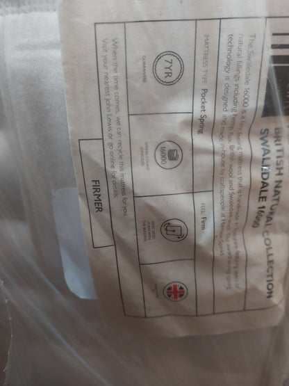John Lewis British Natural Collection Swaledale 16000 Zip Link, Firmer Tension, Super King Size