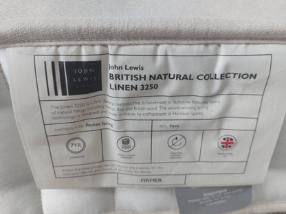 John Lewis Natural Collection Linen 3250 Zip Link, Regular Tension, Super King