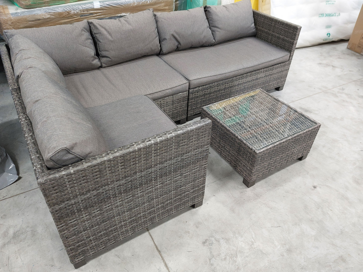 John Lewis Alora 4-Seater Garden Corner Lounging Set, Grey