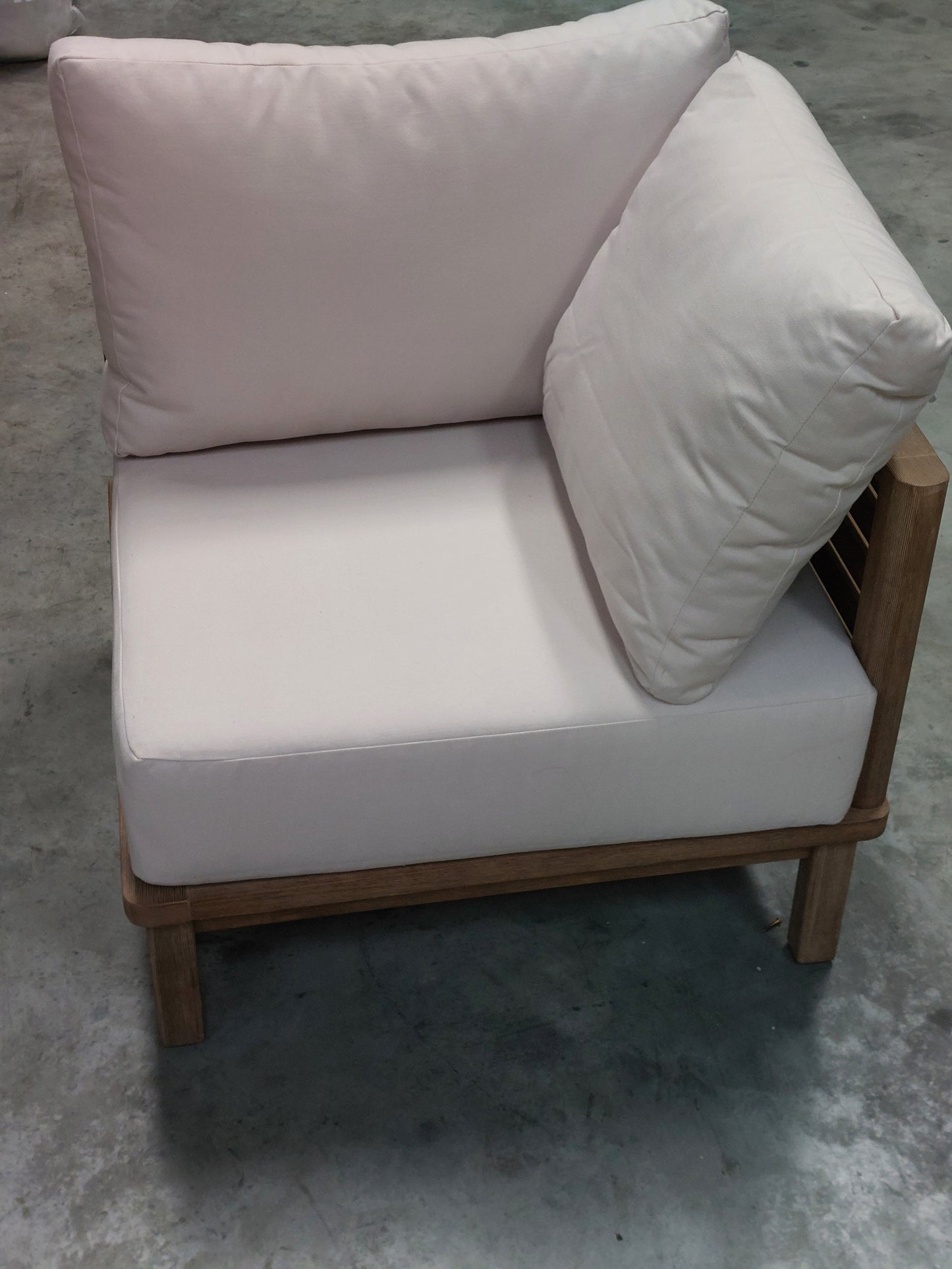 John Lewis Coast Eucalyptus Wood Garden Corner Unit Chair, Brushed Wood