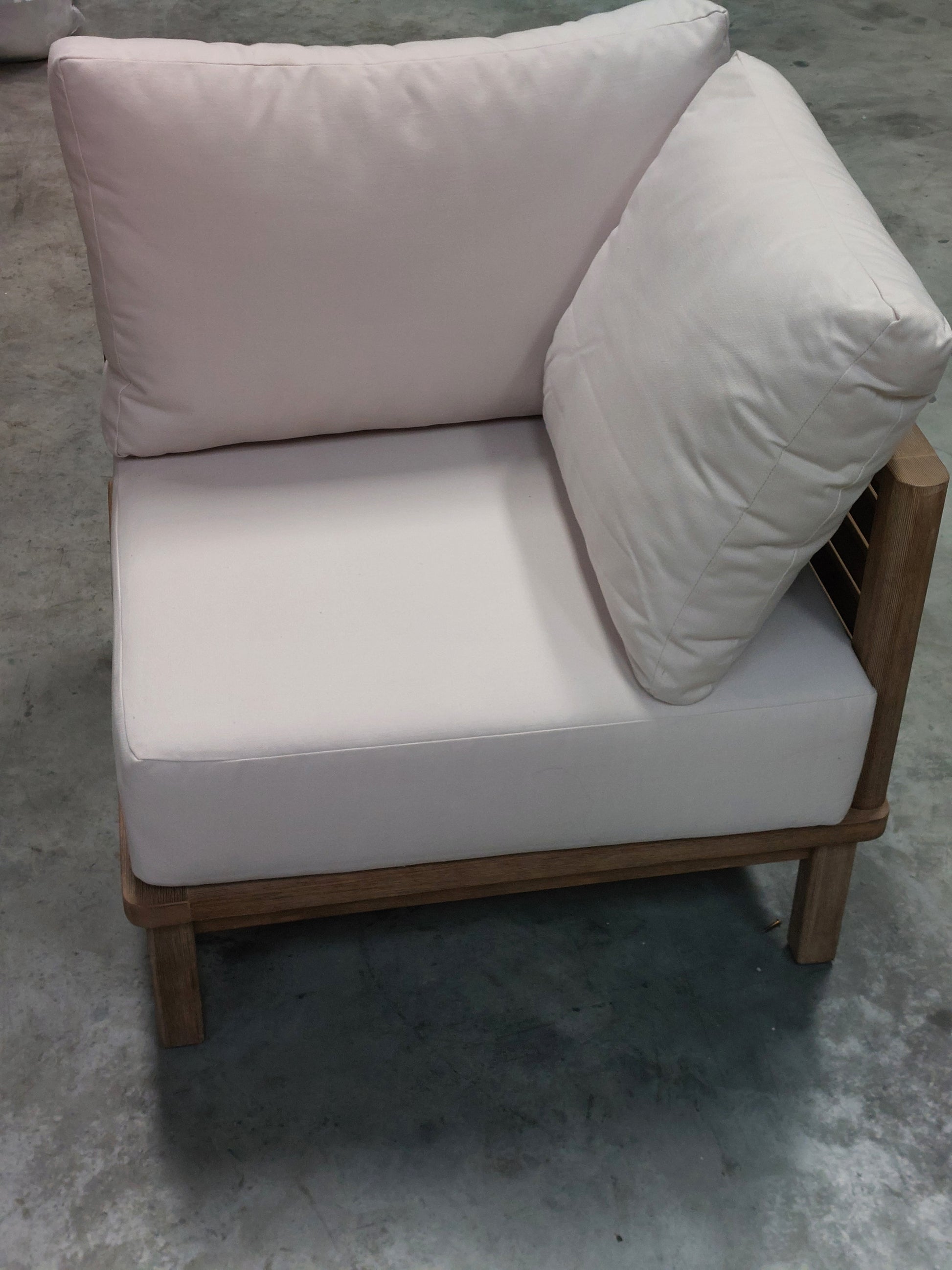 John Lewis Coast Eucalyptus Wood Garden Corner Unit Chair, Brushed Wood