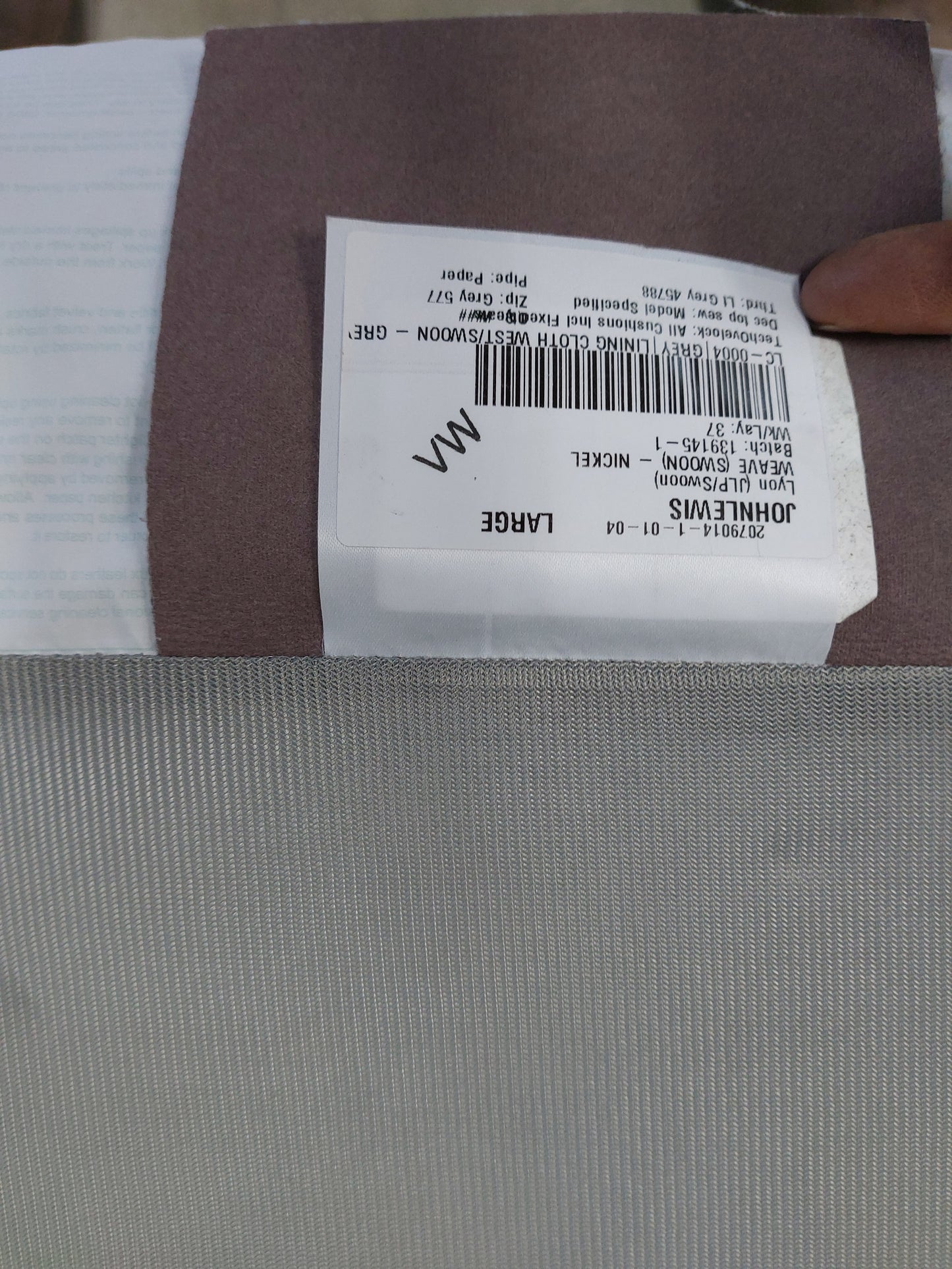 John Lewis + Swoon Lyon Large 2 Seater Sofa, Dark Leg, Weave Nickle Grey