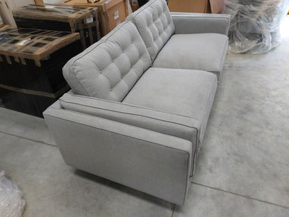 John Lewis + Swoon Lyon Large 2 Seater Sofa, Dark Leg, Weave Nickle Grey