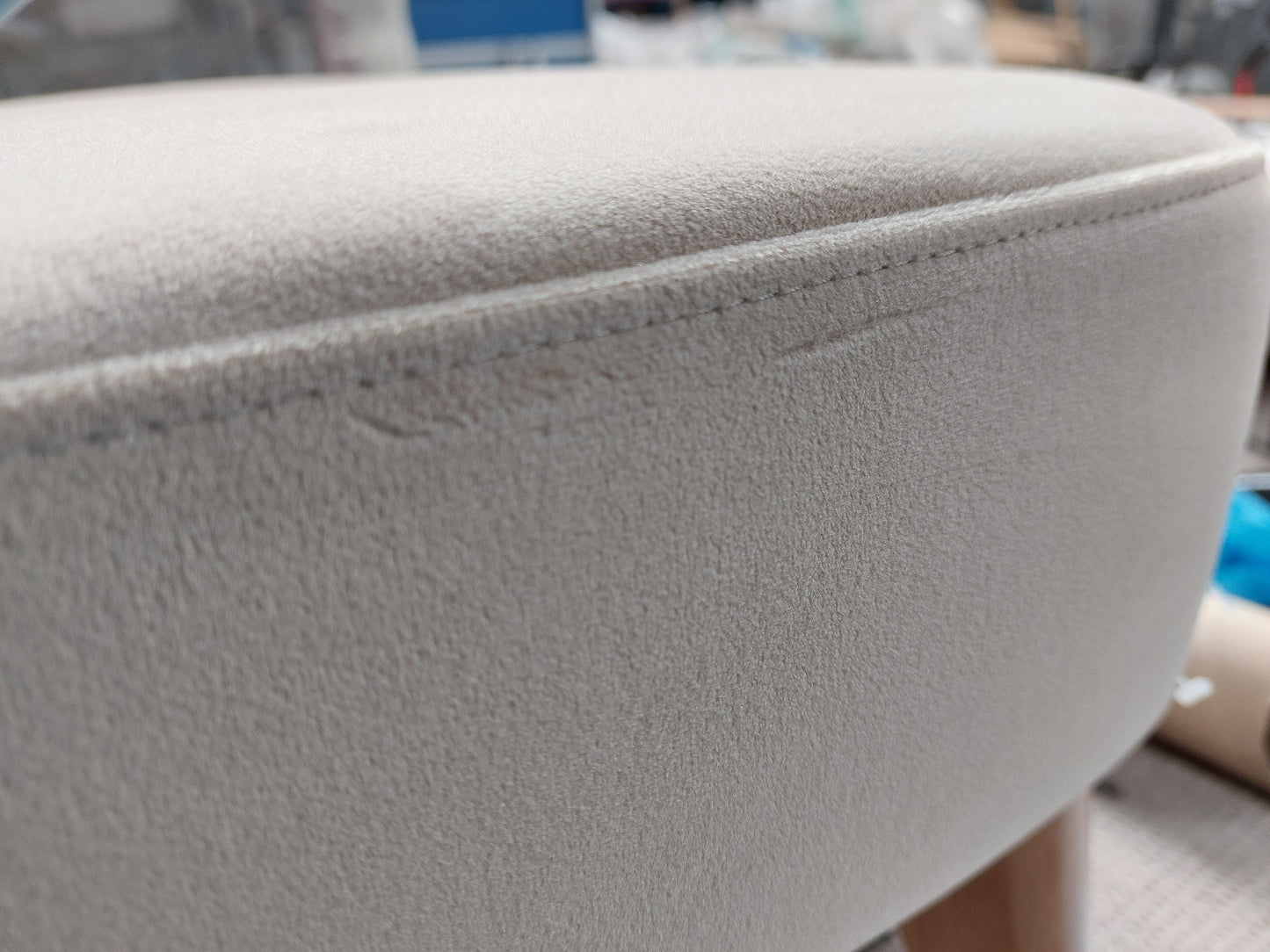 John Lewis Bergen II Footstool Easy Clean Eco Velvet Natural