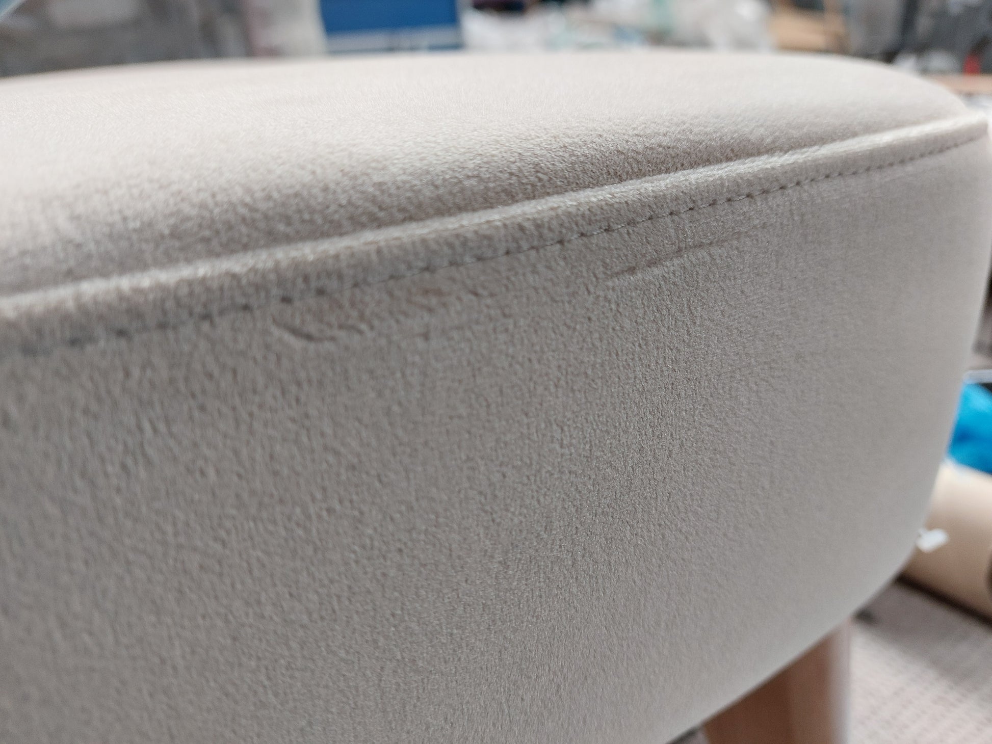 John Lewis Bergen II Footstool Easy Clean Eco Velvet Natural