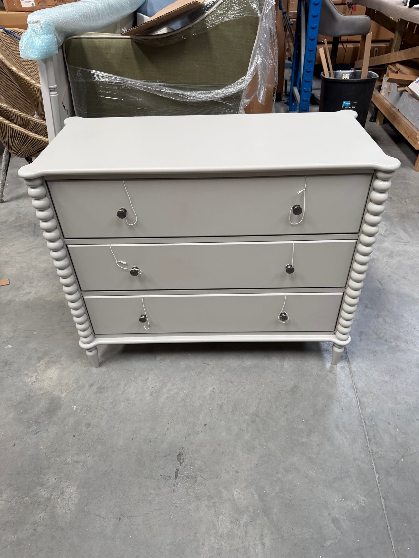 John Lewis Chest of Drawers Bobbin 3 Drawer Grey