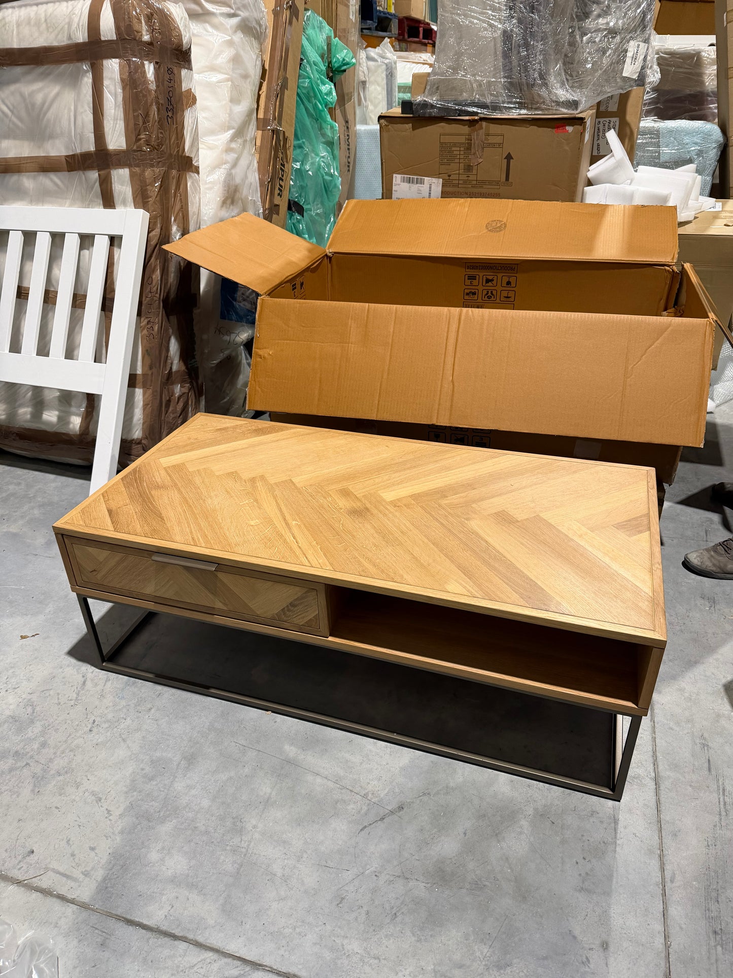 John Lewis Estate 2 Drawer Oak Wood Coffee Table, Natural